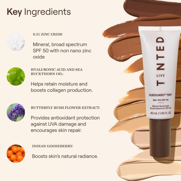 ONLY 1! Tinted Hueguard Skin Tint Mineral Sunscreen SPF50 SHADE 5 NEW IN BOX - Picture 7 of 11